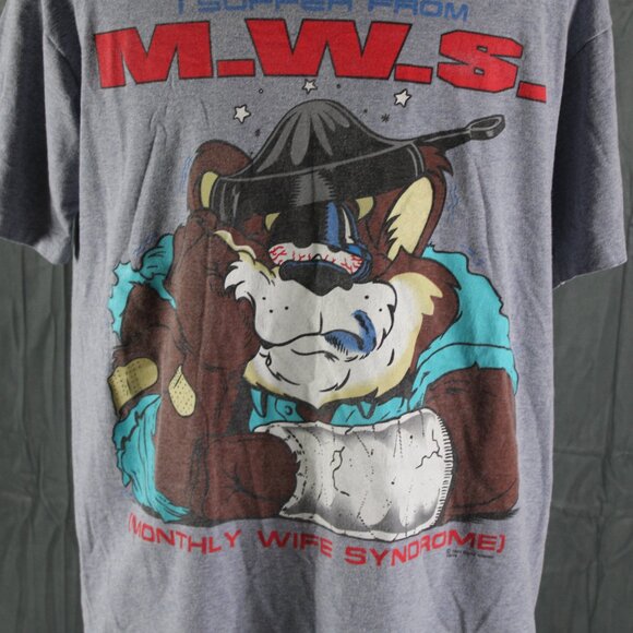 Vintage Grapjhic T-shirt - Monthly Wife Symdrome Big Bear Graphic - Men's XL - Picture 2 of 8